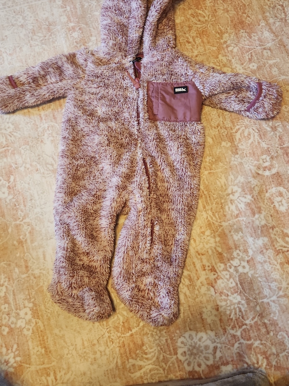 Cozy Pink Fleece One-Piece Snowsuit with Hood -Eddie Bauer
